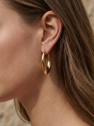 Chunky Teardrop Hoops 18K Guldbelagt