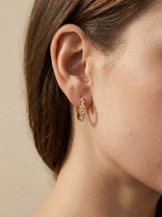 Glimtende Mini Zirkonia Hoops 18K Guldbelagt