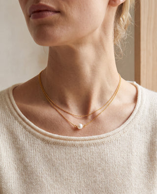 Elan Pearl Halskæde 18K Guldbelagt