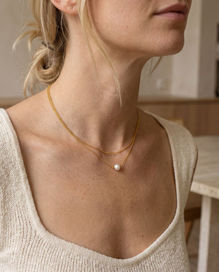 Elan Pearl Halskæde 18K Guldbelagt