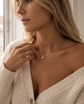 Elan Pearl Halskæde 18K Guldbelagt