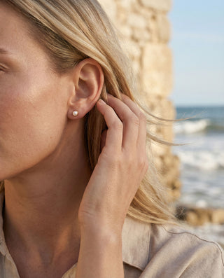 Ferskvandsperle Ørestikker 18K Guldbelagt