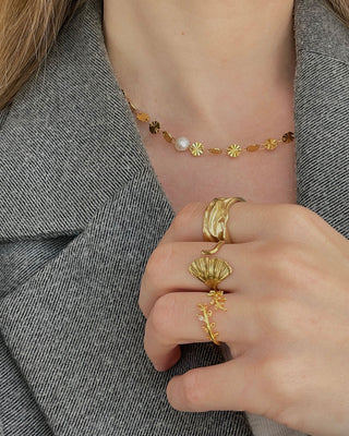 Musling Ring 18K Guldbelagt