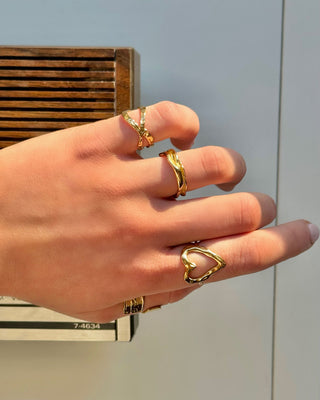 Twisted Melted Ring 18K Guldbelagt