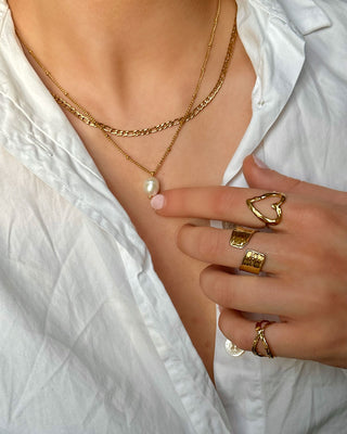 Barok Ferskvandsperle Halskæde 18K Guldbelagt