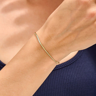 Flad Slange Armbånd 18K Guldbelagt 2mm