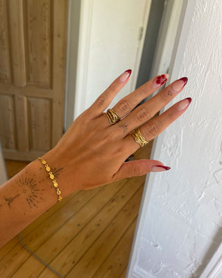 Sunburst Armbånd 18K Guldbelagt 4mm