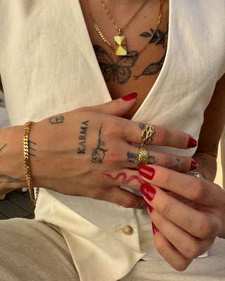 Firkantet Sunburst Halskæde 18K Guldbelagt