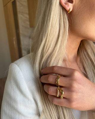 Small Melted Ring 18K Guldbelagt