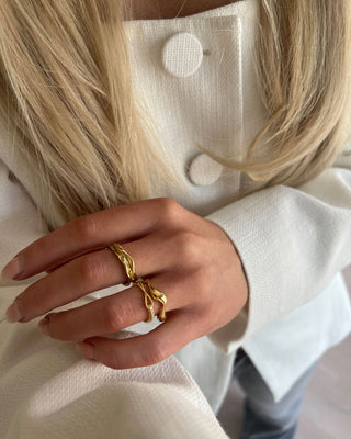 Small Melted Ring 18K Guldbelagt