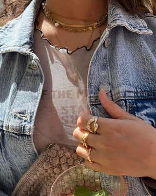 Sunburst Ferskvandsperle Halskæde 18K Guldbelagt