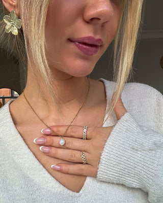 Barok Ferskvandsperle Halskæde 18K Guldbelagt