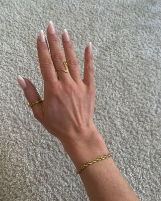 Rope Armbånd 18K Guldbelagt 4mm