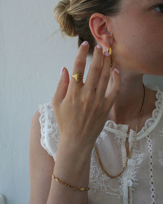 Klassisk Teardrop Hoops 18K Guldbelagt