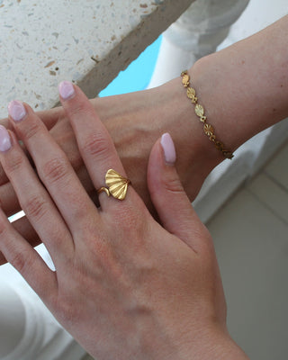 Musling Ring 18K Guldbelagt