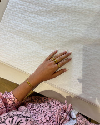 Flettet Flad Slange Armbånd 18K Guldbelagt 4mm