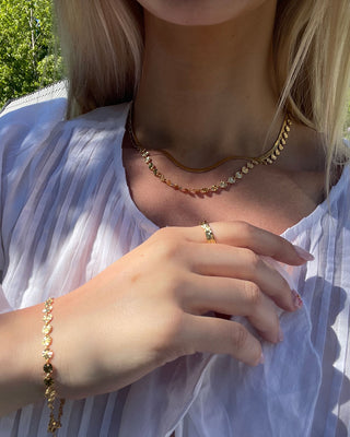 Rund Sunburst Armbånd 18K Guldbelagt 6mm