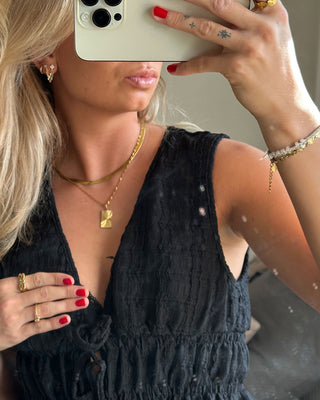 Flad Slange Choker 18K Guldbelagt 4mm