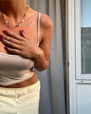 Sunburst Ferskvandsperle Armbånd 18K Guldbelagt