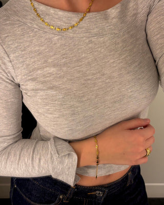 Sunburst Armbånd 18K Guldbelagt 4mm