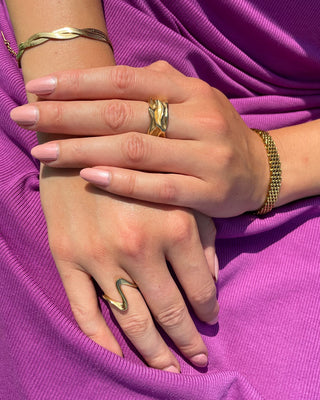 Wave Ring 18K Guldbelagt