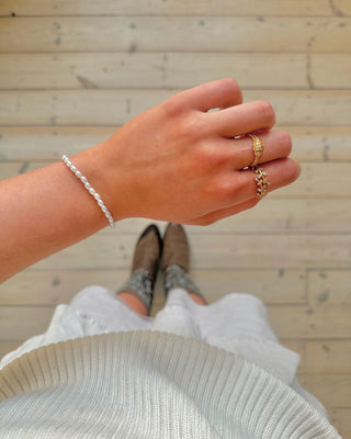 Minimalist Perle Armbånd 4mm 18K Guldbelagt