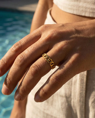 Panzer Facet Ring 18K Guldbelagt