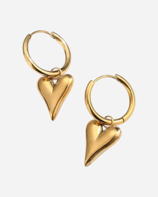 Golden Love Huggies Øreringe 18K Guldbelagt