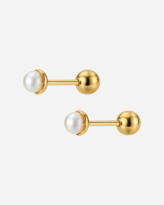 Ferskvandsperle Ørestikker 18K Guldbelagt