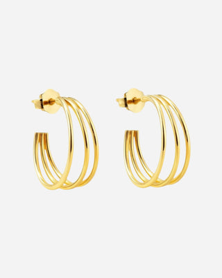 Multilayer Hoops 18K Guldbelagt