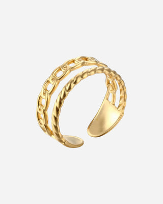 Panzer Layer Ring 18K Guldbelagt