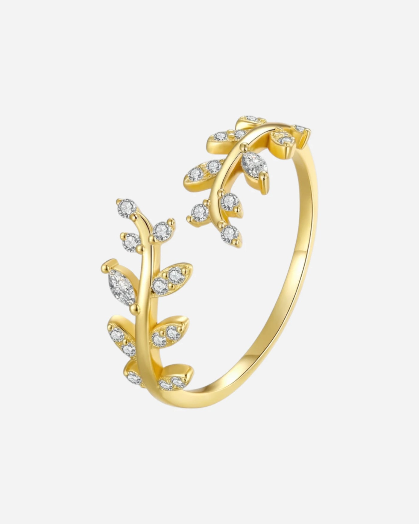 Zirkonia Leaf Ring 18K Guldbelagt