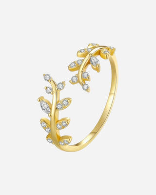 Zirkonia Leaf Ring 18K Guldbelagt