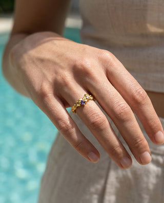 Lilla Zirkonia Ring 18K Guldbelagt