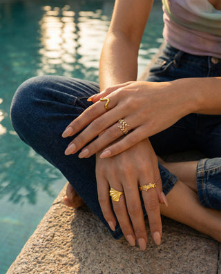 Musling Ring 18K Guldbelagt