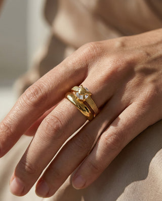 Heart Layer Ring 18K Guldbelagt