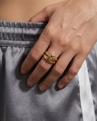 Heart Layer Ring 18K Guldbelagt