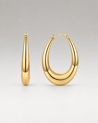 Klassisk Teardrop Hoops 18K Guldbelagt