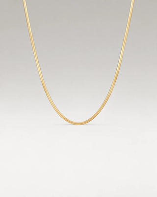Flad Slange Halskæde 18K Guldbelagt 2mm