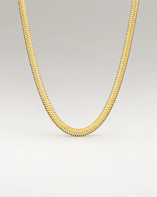Flad Slange Choker 18K Guldbelagt 3mm