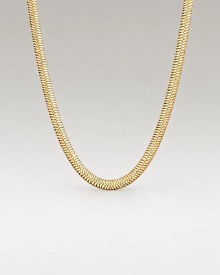 Flad Slange Choker 18K Guldbelagt 5mm