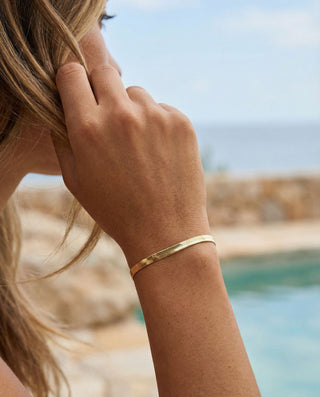 Flad Slange Armbånd 18K Guldbelagt 4mm