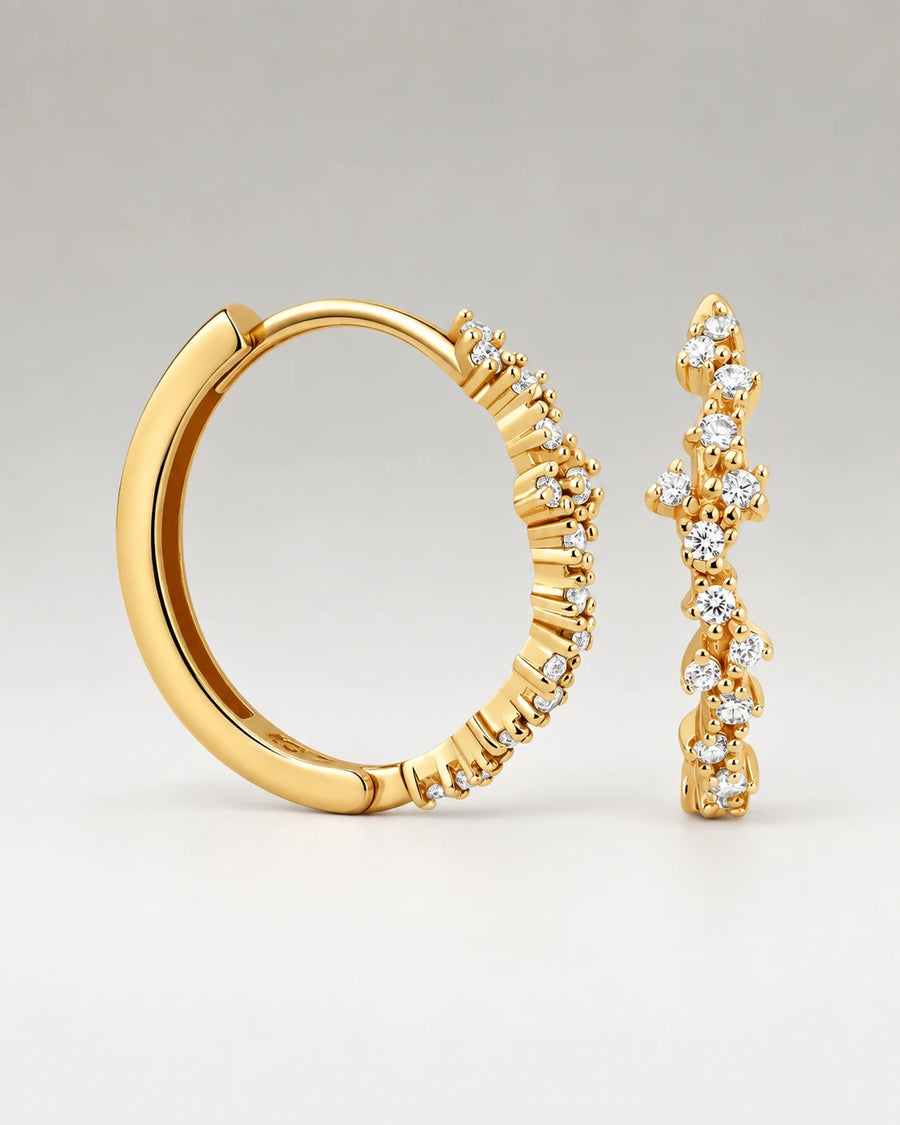 Glimtende Mini Zirkonia Hoops 18K Guldbelagt