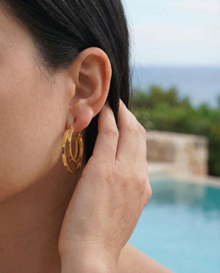 Golden Triple Hoops 18K Guldbelagt