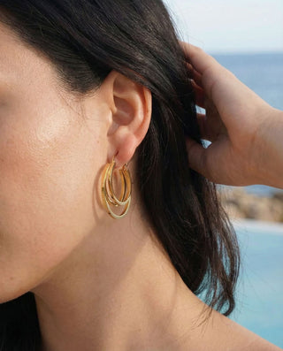 Golden Triple Hoops 18K Guldbelagt