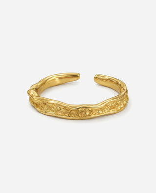 Hamret Edge Ring 18K Guldbelagt