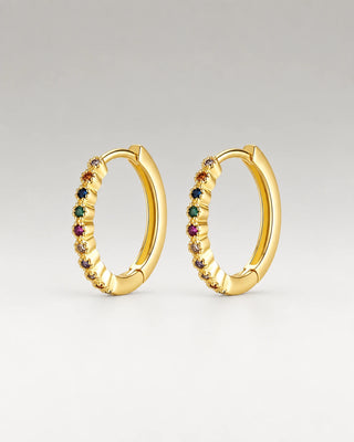 Mini Zirkonia Multi Krystal Øreringe 18K Guldbelagt