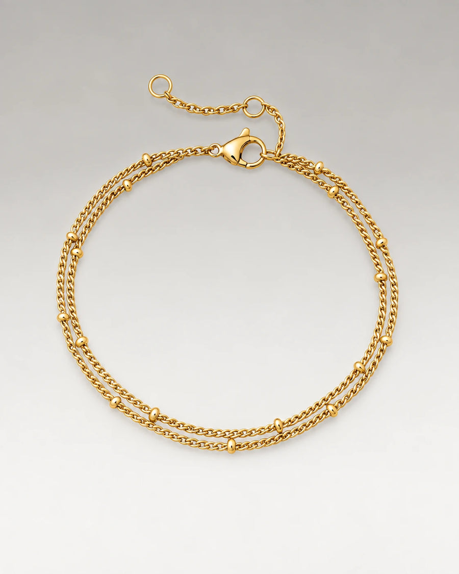 Minimalist Beaded Armbånd 18K Guldbelagt