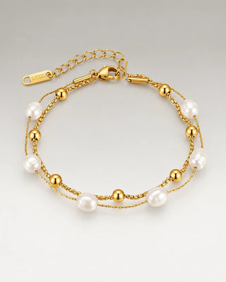 Natural Pearl Layer Armbånd 18K Guldbelagt