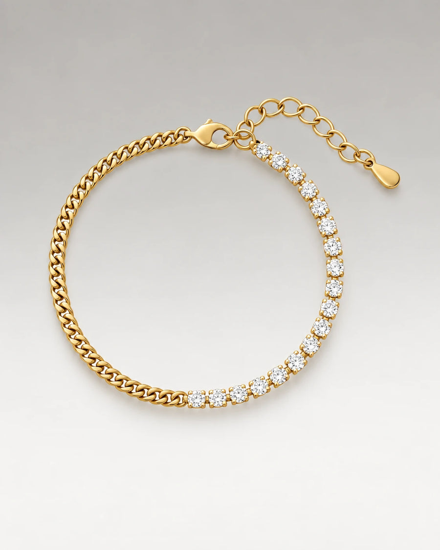 Panzer Tennis Armbånd 18K Guldbelagt 3mm